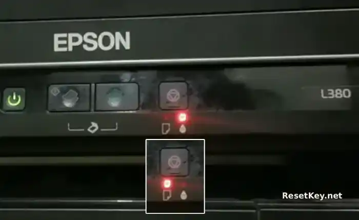 epsonl380 red lights blinking