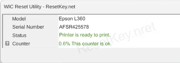 read epsonl360 waste ink counter result not overflow