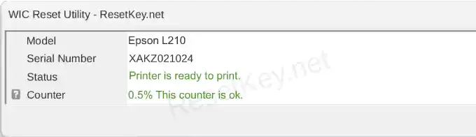 read epson l210 waste ink counter result not overflow