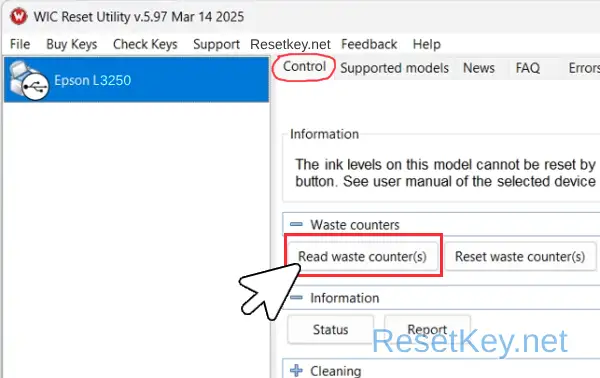 click read counter epson l3250