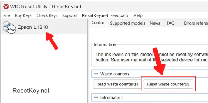 click reset waste counter reset epsonl1210