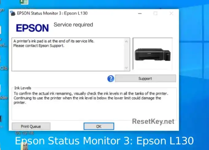 epson l130 ink pad is at the end