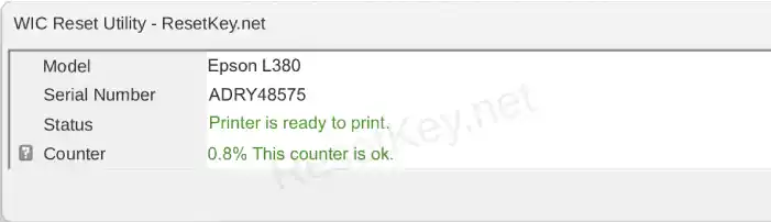 epson l380 read waste ink counter result not overflow