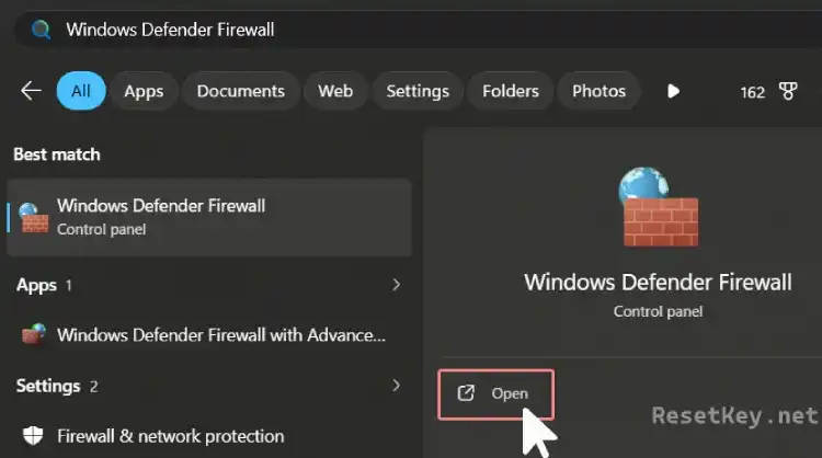 open windows defender firewall fix api socket blocked