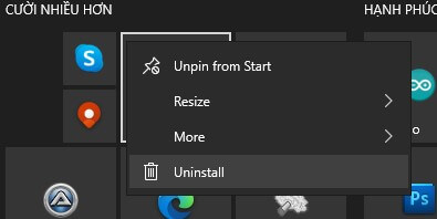 click start then right click on wicreset then click uninstall