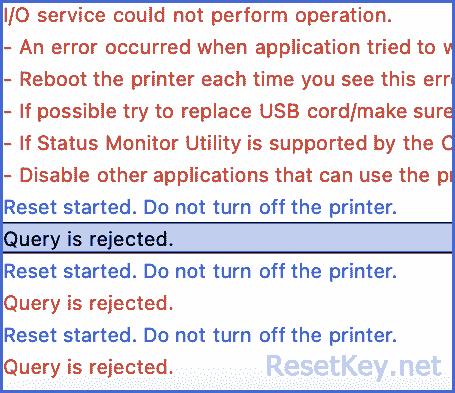 Query is rejected problem