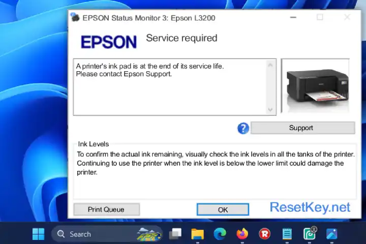 reset epson l3200 printer ink pad is at the end
