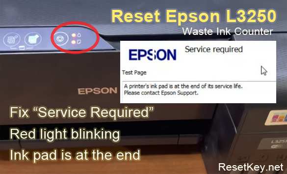 Reset Epson L3250 to Fix Red Light Blinking Error