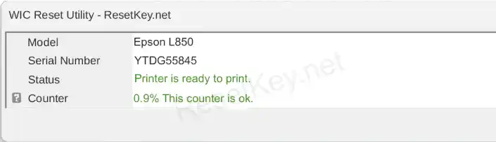 reset epson l850 printer read waste ink counter result not overflow