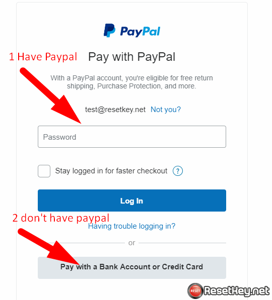 Choose method to make payment