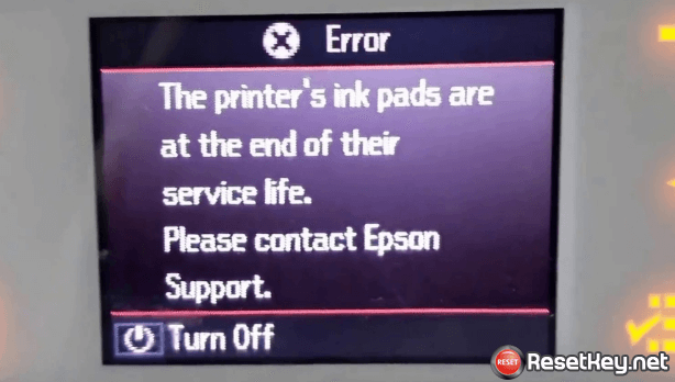 Epson L380 resetter - screen error message
