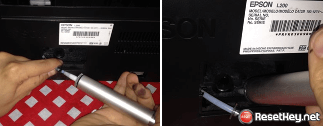 clean the Epson R200 printer's waste ink pad and waste ink tube