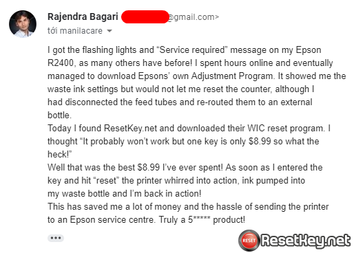 Great feedback from another happy customer – WIC Reset Tool!