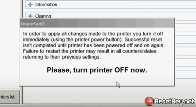 turn off the printer