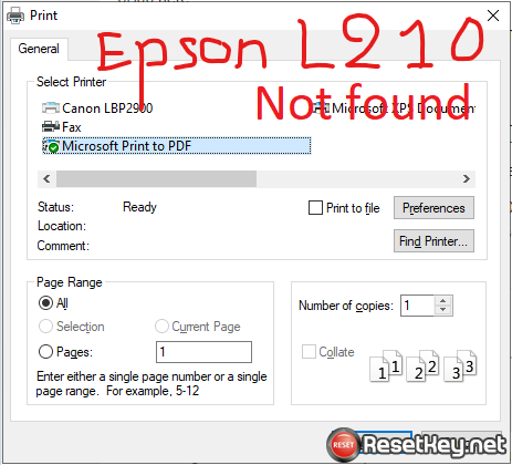 epson l210 not found in Print Box - Epson L210 printer driver