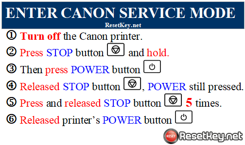 Enter canon Service mode
