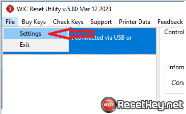 WIC Reset Utility – How to change language