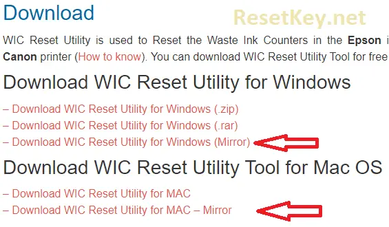 Download the new WIC Reset Utility version