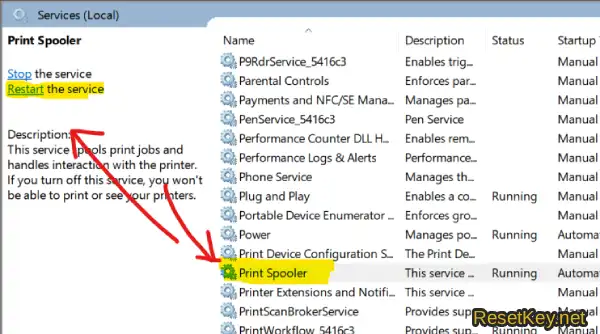 restart print spooler
