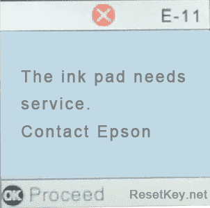 E-11: The ink pad needs service error