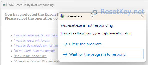 WIC Reset is Not Responding - Windows 11