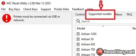 Wic Reset Check The Supported Functions For Each Printer Wic Reset Key 3019