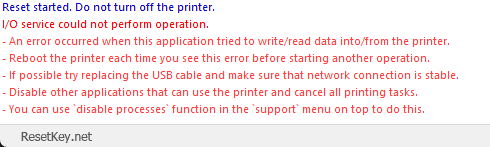 I/O Service Could Not Perform Operation error